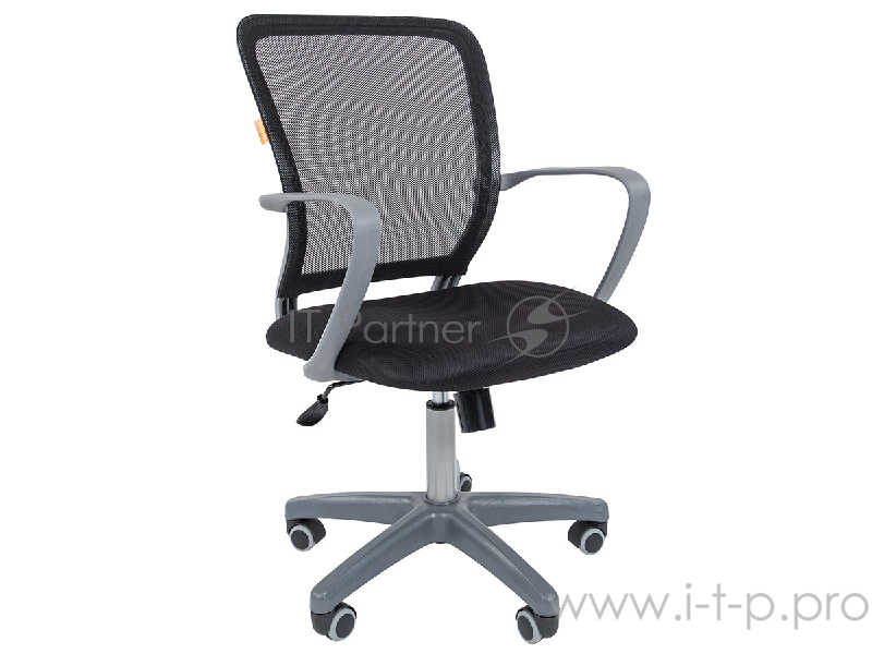 Chairman 698 чёрное офисное кресло (ткань, спинка сетка, серебристый пластик, газпатрон 3 кл)