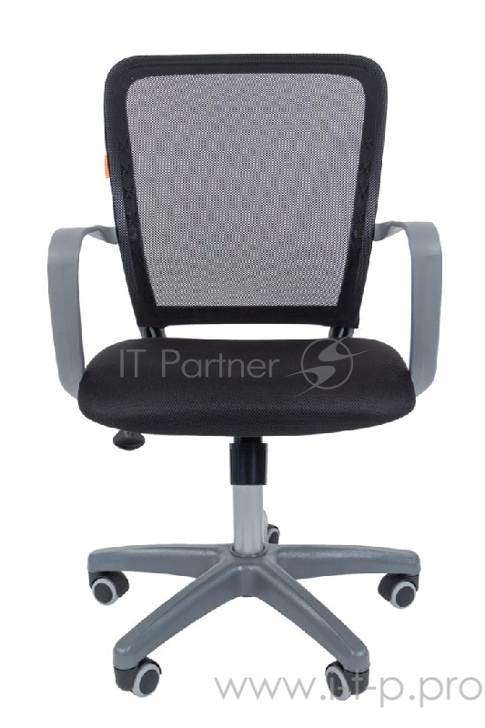 Chairman 698 чёрное офисное кресло (ткань, спинка сетка, серебристый пластик, газпатрон 3 кл)