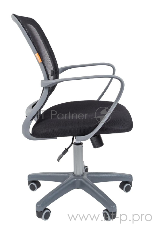 Chairman 698 чёрное офисное кресло (ткань, спинка сетка, серебристый пластик, газпатрон 3 кл)