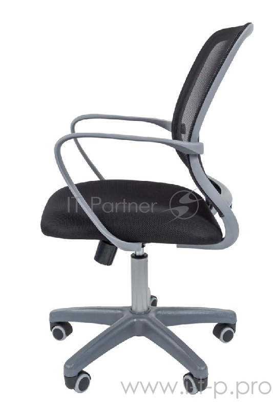 Chairman 698 чёрное офисное кресло (ткань, спинка сетка, серебристый пластик, газпатрон 3 кл)