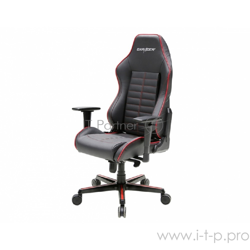 DXRacer Drifting Игровое кресло чёрно-красное (OH/DJ188/NR, натуральная кожа, регулируемый угол наклона, механизм качания)