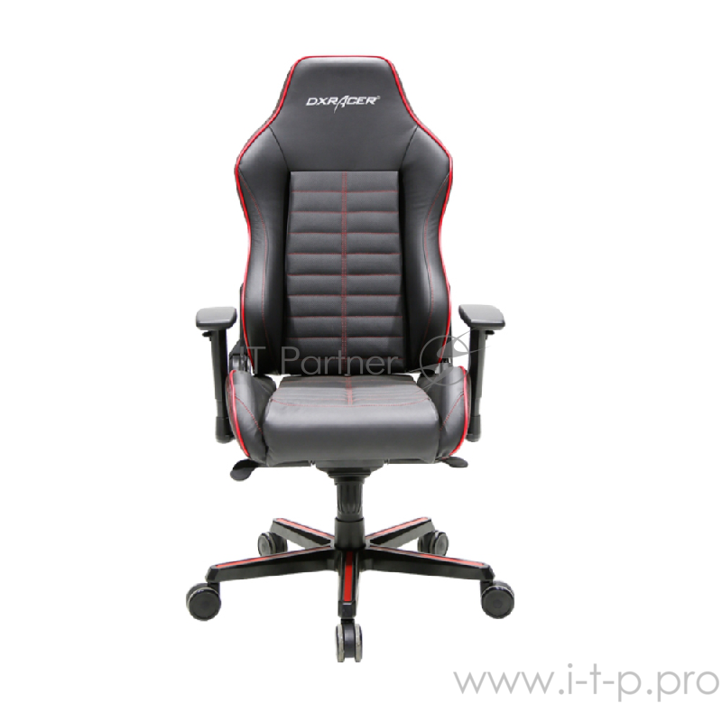 DXRacer Drifting Игровое кресло чёрно-красное (OH/DJ188/NR, натуральная кожа, регулируемый угол наклона, механизм качания)