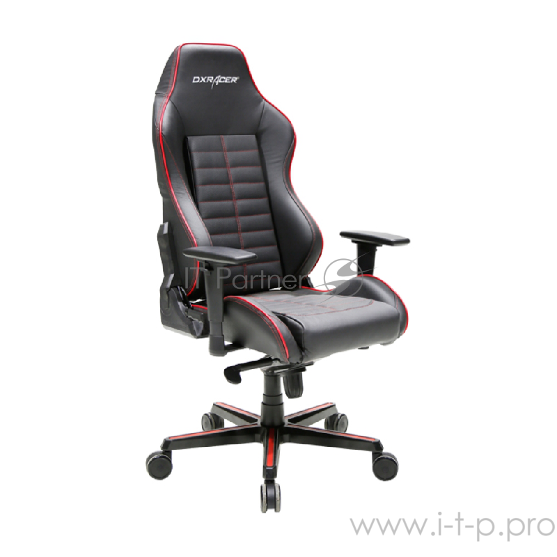 DXRacer Drifting Игровое кресло чёрно-красное (OH/DJ188/NR, натуральная кожа, регулируемый угол наклона, механизм качания)