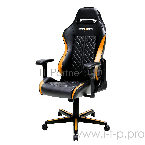 DXRacer Drifting Игровое кресло чёрно-оранжевое (OH/DH73/NO, кожа-PU, регулируемый угол наклона, механизм качания)