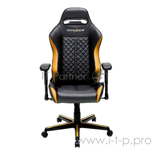 DXRacer Drifting Игровое кресло чёрно-оранжевое (OH/DH73/NO, кожа-PU, регулируемый угол наклона, механизм качания)