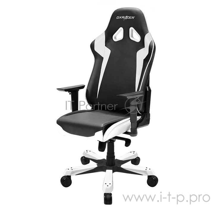 DXRacer Sentinel Игровое кресло чёрно-белое (OH/SJ00/NW, экокожа, регулируемый угол наклона, механизм качания)
