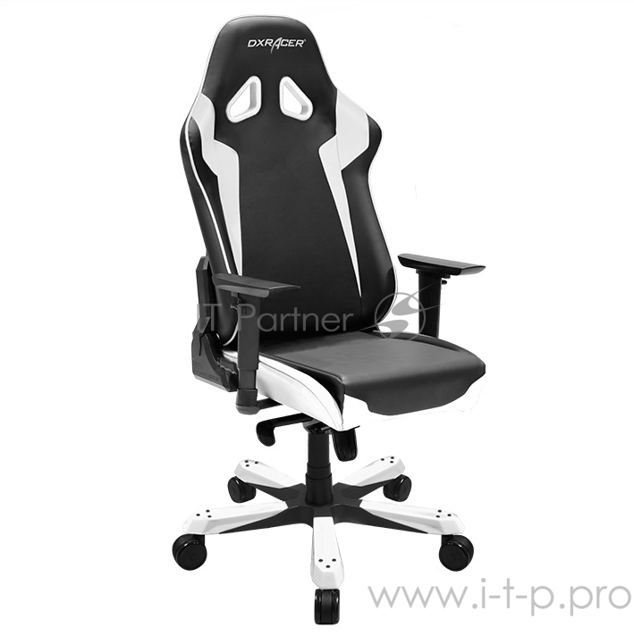 DXRacer Sentinel Игровое кресло чёрно-белое (OH/SJ00/NW, экокожа, регулируемый угол наклона, механизм качания)