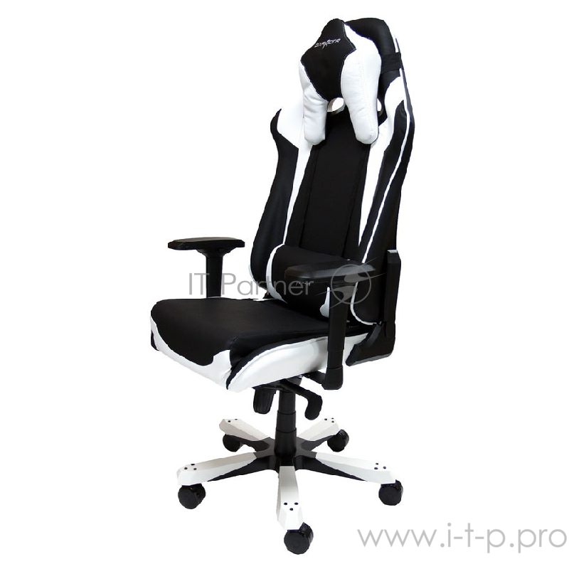 DXRacer Sentinel Игровое кресло чёрно-белое (OH/SJ00/NW, экокожа, регулируемый угол наклона, механизм качания)