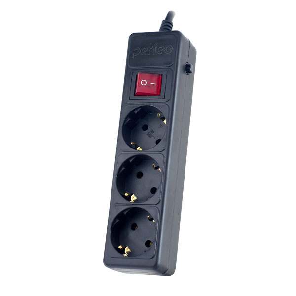 Perfeo Сетевой фильтр POWER+,PF_A4666 (3м, 3 розетки, черный (PF-PP-3/3,0-B))