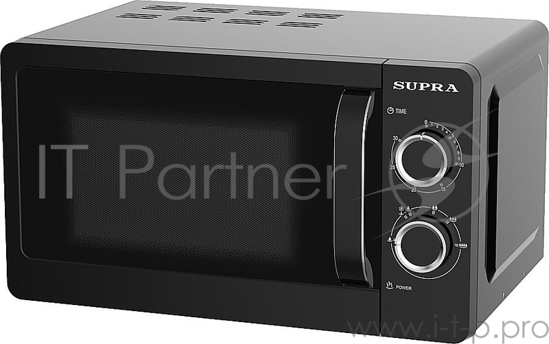 Микроволновые печи SUPRA 20MB55, Мощность 700вт, Объем 20 литров, Механическое управление, Таймер, 6 уровней мощности, цвет: черный