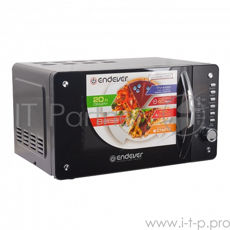 Микроволновая печь ENDEVER Danko 2007, 20 л., кнопочное управление, 700 Вт., чёрный