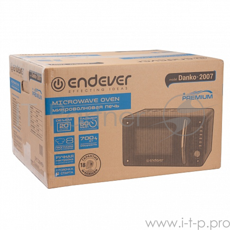 Микроволновая печь ENDEVER Danko 2007, 20 л., кнопочное управление, 700 Вт., чёрный