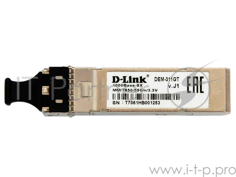 SFP-трансивер D-Link DEM-311GT/A1A SFP-трансивер с 1 портом 1000Base-SX для многомодового оптического кабеля (до 550 м)
