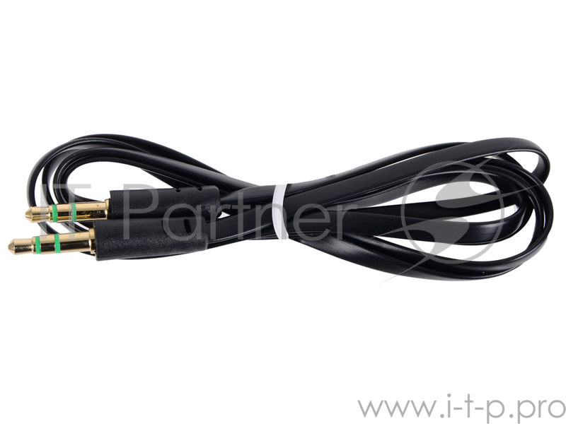 Кабель Belsis Jack 3.5 mm вилка <--> Jack 3.5 вилка плоский, стерео-аудио, 1 м., черный BL1025