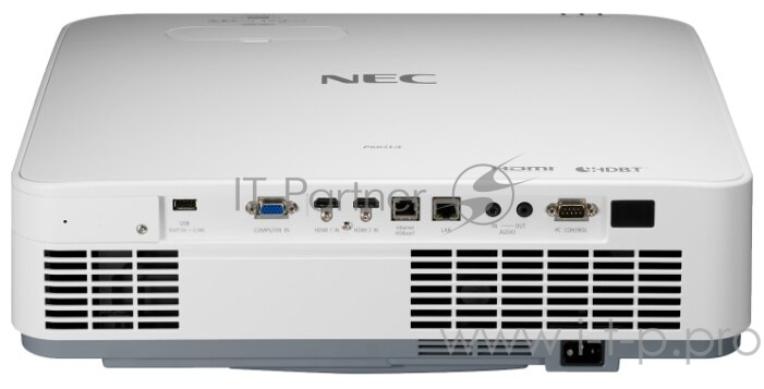 Лазерный проектор NEC P605UL 3LCD, 6000 ANSI Lm, WUXGA, 500 000:1, 2xHDMI, USB A Viewer, USB b (service), RJ45, HDBaseT, RS232, 1x20W, 9,7 кг.