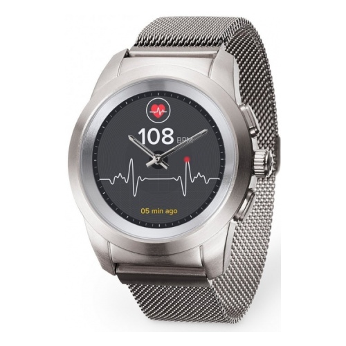 Гибридные смарт-часы MyKronoz ZeTime Elite Regular миланский сетчатый браслет, цвет матовое серебро