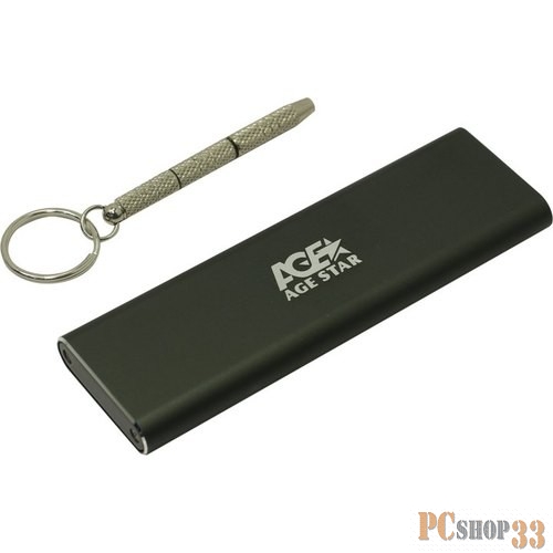 USB 3.1 Type-C Внешний корпус M.2 NGFF (B-key) AgeStar 3UBNF1C (GRAY), алюминий, серый