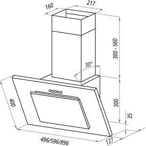 Вытяжка MAUNFELD TOWER Light 60 белый/белое стекло