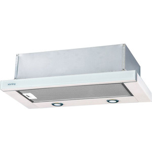 Встраиваемая вытяжка Korting KHP 6617 GW, рейлинг в цвете бронза, цвет - белый