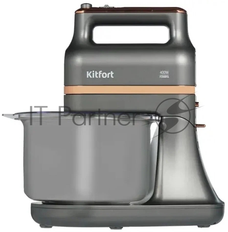 1369-КТ Миксер Kitfort.Мощность: 400 Вт.Ёмкость чаши: 3,5 л.Материал чаши: нерж.сталь.