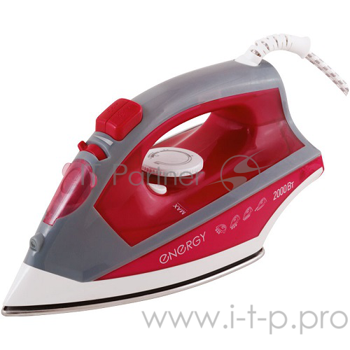 Утюг ENERGY EN-328 бордовый, 2000 Вт, стальная подошва (в уп. 10 шт)