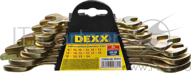 Набор рожковых ключей DEXX 27018-H8 (8 - 24 мм) 8 шт.