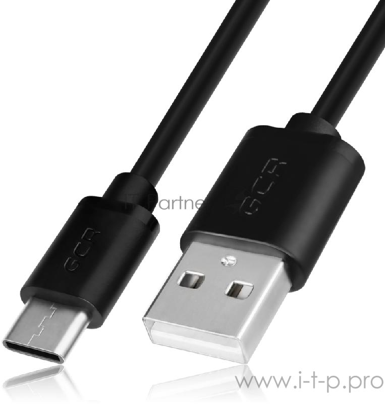 Кабель Greenconnect Кабель USB Type C 1.0m черный, 28/28 AWG, CM / USB 2.0 AM, экран, армированный, морозостойкий (GCR-UC1AM-BB2S-1.0m)