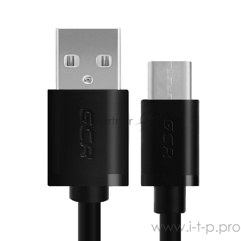 Кабель Greenconnect Кабель USB Type C 1.0m черный, 28/28 AWG, CM / USB 2.0 AM, экран, армированный, морозостойкий (GCR-UC1AM-BB2S-1.0m)