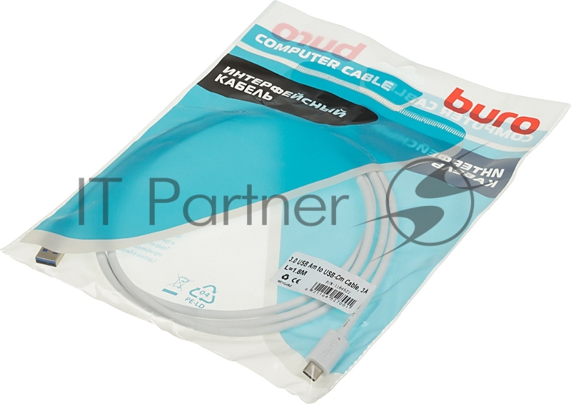 Кабель Buro BHP USB-TPC-1.8W USB 3.0 A(m) USB Type-C (m) 1.8м белый