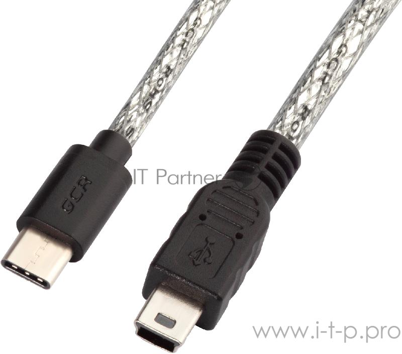 Greenconnect Кабель USB 2.0 Type C 0.2m прозрачный, черные коннекторы, 28/28 AWG, mini 5P/CM, экран, армированный, морозостойкий, GCR-50973 Greenconnect Кабель USB 2.0 Type C 0.2m прозрачный, черные коннекторы, 28/28 AWG, mini 5P/CM, экран, армирован