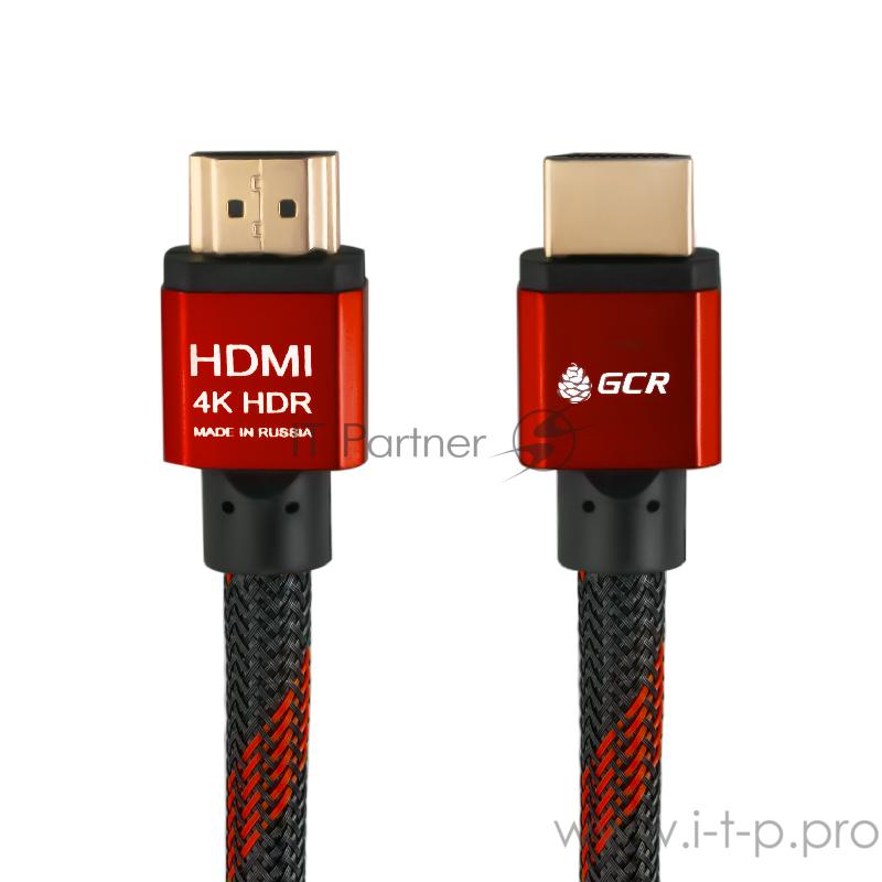 Greenconnect Кабель 2.0m HDMI версия 2.0, HDR 4:2:2, Ultra HD, 4K 60 fps 60Hz/5K*30Hz, 3D, AUDIO, 18.0 Гбит/с, 28/28 AWG, OD7.3mm, тройной экран, BICOLOR нейлон, AL корпус красный, GCR-51490 Greenconnect Кабель 2.0m HDMI версия 2.0, HDR 4:2:2, Ultra
