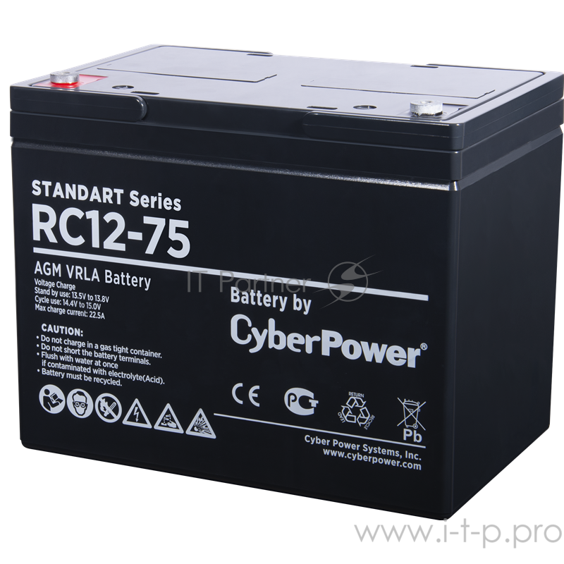 Аккумуляторная батарея SS CyberPower RC 12-75 / 12 В 75 Ач Battery CyberPower Standart series RC 12-75 / 12V 75 Ah