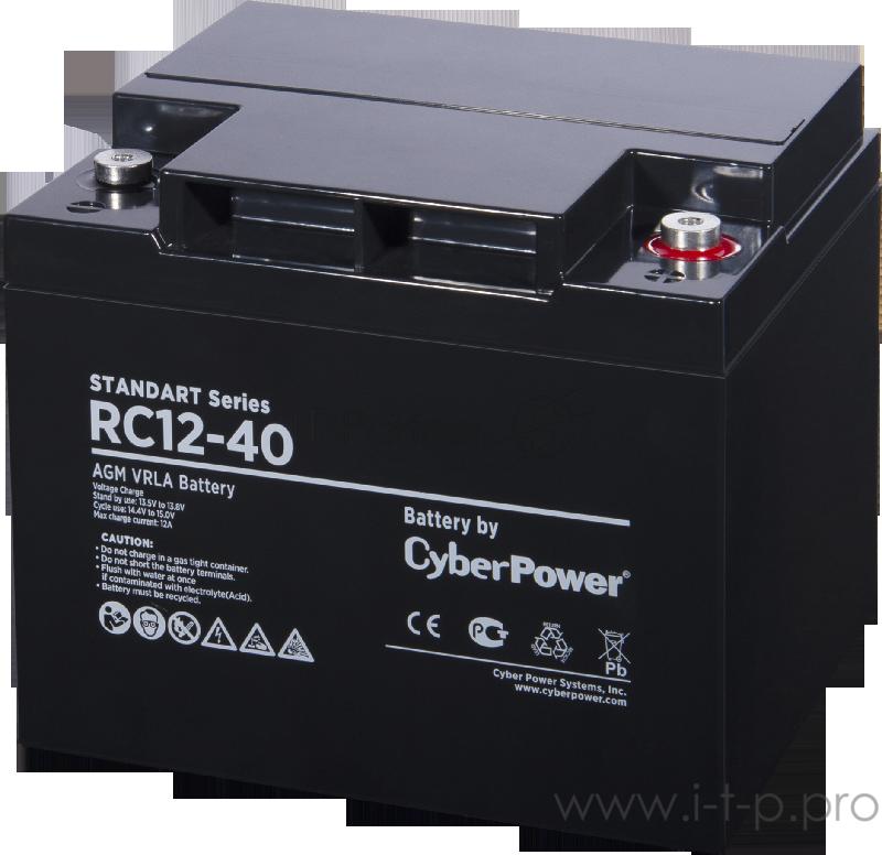 Аккумуляторная батарея SS CyberPower RC 12-40 / 12 В 40 Ач Battery CyberPower Standart series RC 12-40 / 12V 40 Ah