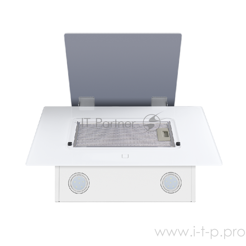 Вытяжка MAUNFELD WIND 50 Белый наклонная, 50см, сенсорное управление, 700м3, площадь кухни до 25м2, 3 скорости, светодиодное освещение, в опции: угольный фильтр CF150-2шт, белый