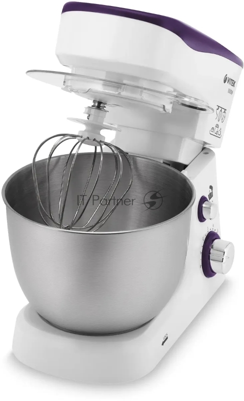 1443-VT(W) Кухонная машина VITEK мощность 1000 Вт.Cтальная чаша вместимостью 3,5 л.6 скорост.режимов