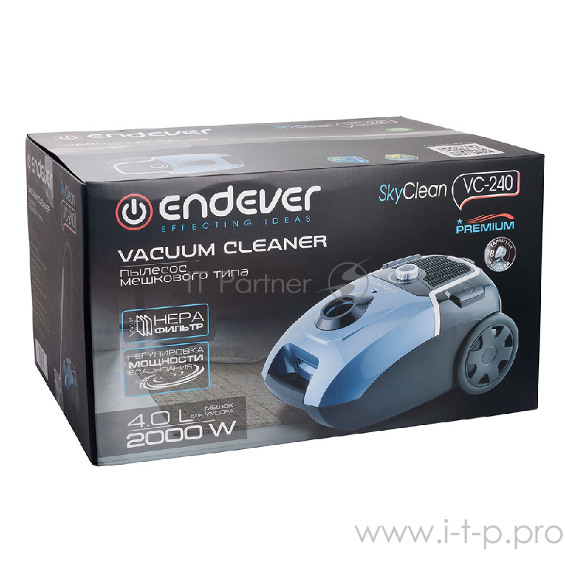 Пылесос ENDEVER SkyClean VC-240 мешкового типа, предназначен для сухой уборки