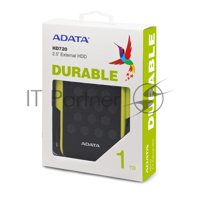 Жесткий диск A-Data USB 3.0 1Tb AHD720-1TU31-CGN HD720 DashDrive Durable (5400rpm) 2.5 зеленый