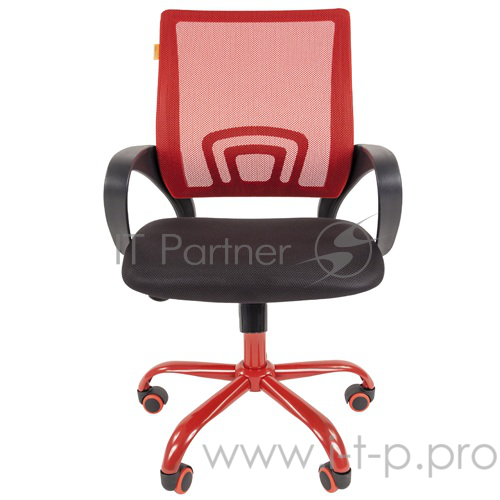 Офисное кресло Chairman 696 CMet красное (ткань TW, сетчатый TW, металл, газпатрон 3 кл)