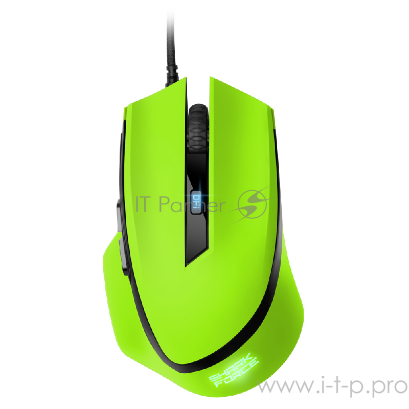 Игровая мышь Sharkoon SHARK Force green (6 кнопок, 1600 dpi, USB)