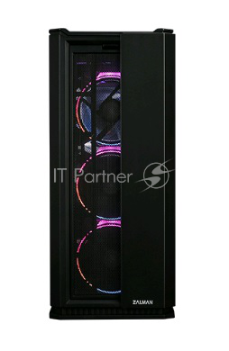 Корпус ZALMAN X3, ATX, BLACK, WINDOW, 2x3.5, 2x2.5, 2xUSB2.0, 2xUSB3.0, FRONT 3x120mm RGB, REAR 1x120mm RGB