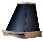 Вытяжки Korting Каминная, Retro, 60 см, 700 м3/ч, механическое управление, 3 режима, матовый черный+кант из неокрашенного дуба