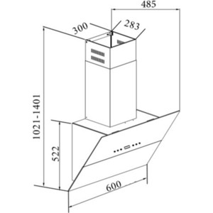 Вытяжки Korting Наклонная, 60см, сенсорное управление, автоматическое открывание экрана, LED дисплей, ПДУ, 4 режима, 1000 м3/ч., таймер, белое стекло