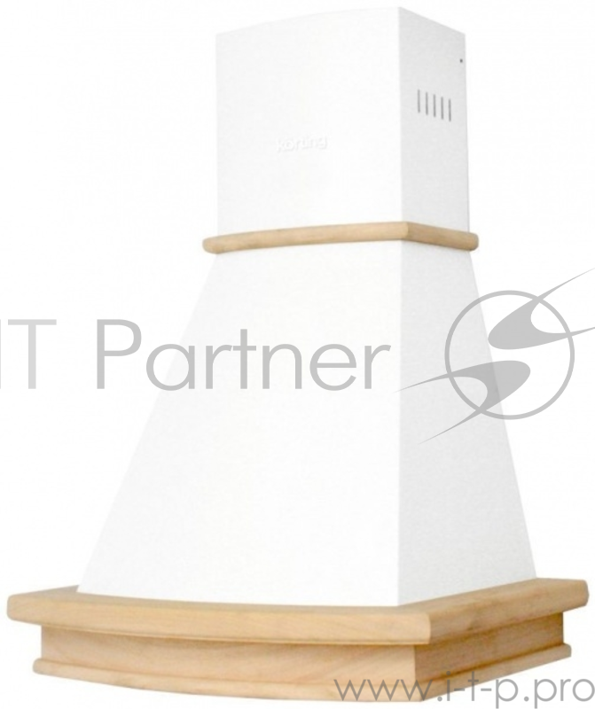 Встраиваемые вытяжки Korting Настенная вытяжка, Ширина 60 см, Античный белый + кант, выполненный из натурального дерева, цает кнопок - бронза, Мощность: 750 м3/ч, Уровень шума: 54 дБ, 3 режима, Механическое управление, Алюминиевые жировые фильтры, 2