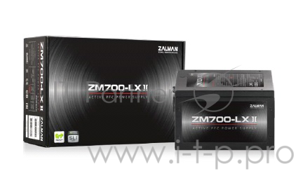 Блок питания Zalman ZM700-LX II (ATX 2.3, 700W, Active PFC, 120mm fan) Retail