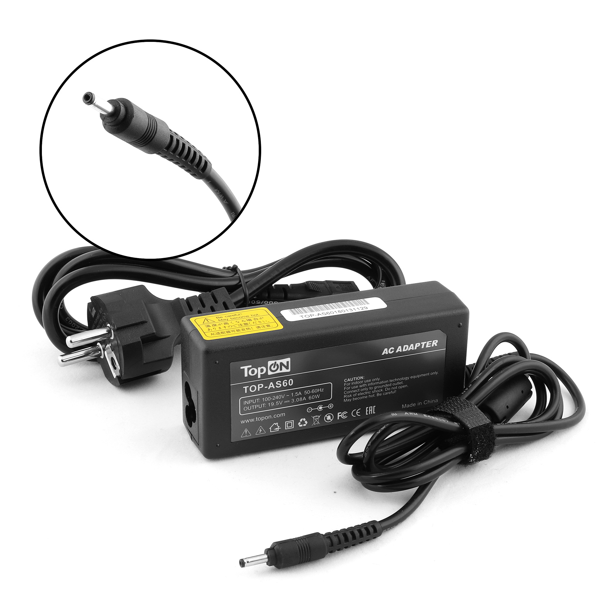 Блок питания для планшета Asus Eee Slate B121, EP121, TF101, SL101 Series. 19.5V 3.08A (3.0x1.1 mm) 60W. ADP-65NH A, ADP-60JH DB, SA-60KB B.