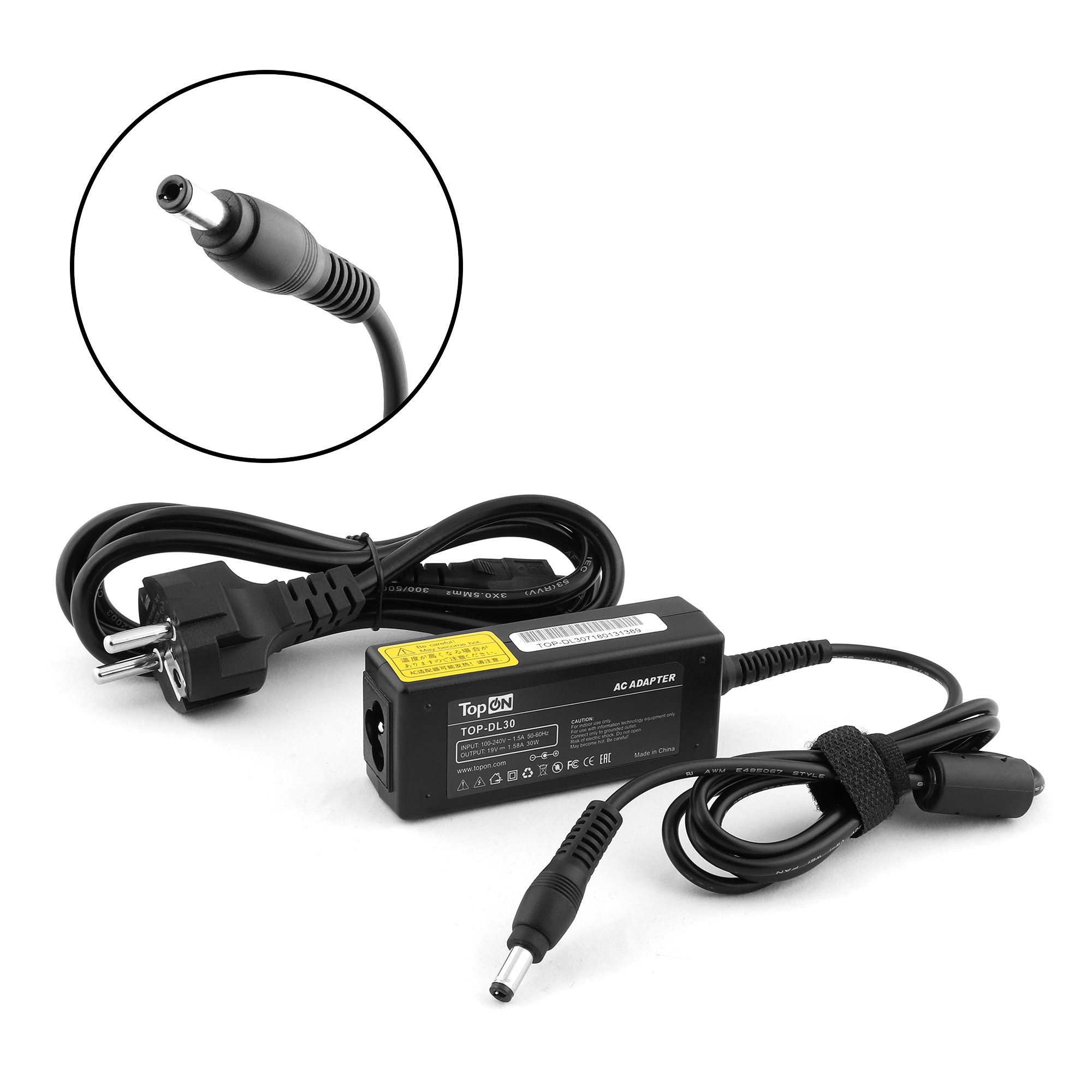 Блок питания для нетбука Dell Inspiron Mini 9, 10, 12, 910, 1210 Series. 19V 1.58A (5.5x1.7 mm) 30W. PP39S, Y200J, 330-2063.