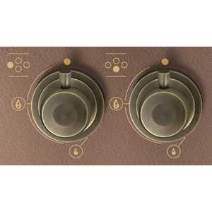 Встраиваемая газовая панель Korting HG 6115 CTRC, электроподжиг, газ-контроль, утопленные чугунные решетки, адаптер для WOK-конфорки, медный