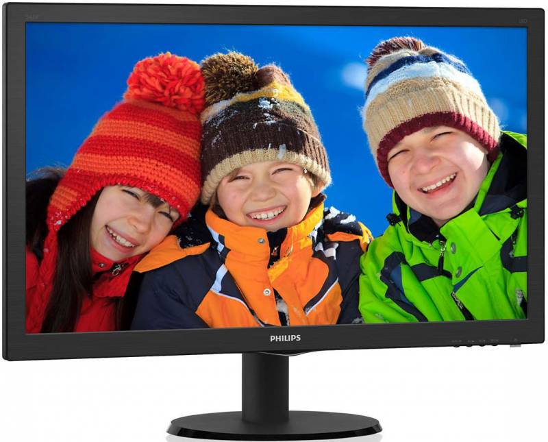 Монитор LCD PHILIPS 23.6 243V5LHAB5 (00/01) черный {TN LED 1920 x 1080 1ms 16:9 10M:1 250cd DVI HDMI}