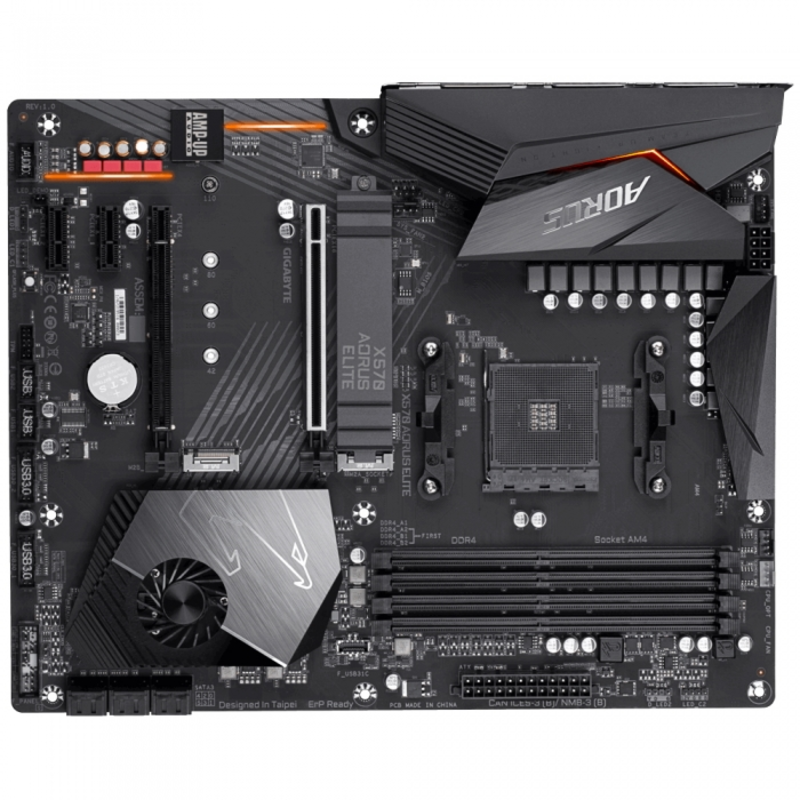 ДУБЛЬ X570 AORUS ELITE Socket AM4, AMD X570, 4xDDR4-3200, 2xPCI-Ex16, 2xPCI-Ex1, 6xSATA3(RAID 0/1/10), 2xM.2, 6 Ch Audio, GLan, (4+4)xUSB2.0, (6+4)xUSB3.2, (0+1)xUSB3.2 Type-C™, ATX, RTL {8}