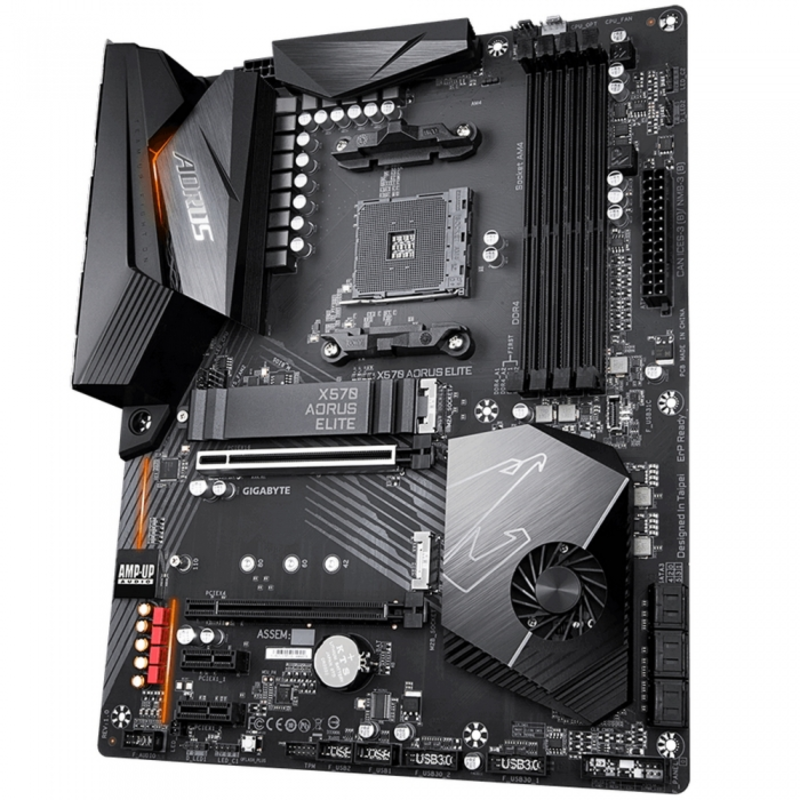 ДУБЛЬ X570 AORUS ELITE Socket AM4, AMD X570, 4xDDR4-3200, 2xPCI-Ex16, 2xPCI-Ex1, 6xSATA3(RAID 0/1/10), 2xM.2, 6 Ch Audio, GLan, (4+4)xUSB2.0, (6+4)xUSB3.2, (0+1)xUSB3.2 Type-C™, ATX, RTL {8}